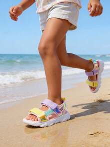 Sandalias de playa de fondo blando con de colores para niños y niñas pequeños - Rosa - Ver 4