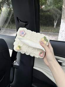 1個可愛布料櫻桃草莓花格紋車用面紙盒，布料刺繡水果系列DIY卡通配件蓬鬆風車用面紙盒，清新風車座前後排面紙袋掛式車用面紙盒，卡通蓬鬆車用面紙盒，車用扶手椅背面紙盒架，車用多功能收納袋面紙盒 - A - 查看 8