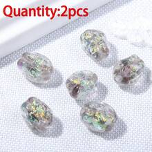 2 piezas de cuentas de vidrio con remolino multicolor, materiales de accesorios para hacer joyas DIY, collar, pulsera, aretes, cuentas hechas a mano - Cuentas de colores para hacer una noria - Ver 11
