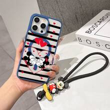 This Disney Mickey Mouse Pattern Lanyard Phone Case Features A Strong Magnetic Closure And Full Coverage Of Acrylic And TPU Material. It's Shockproof, Lightweight, And Suitable For IPhone17/16/11/13/15/15 Plus/15 Pro/15 Pro Max/12/14 Pro Max/11 Pro Max/12 Pro/12 Pro Max/13. It's A Popular Birthday Gift, Business Gift, Durable, Stain-Resistant, And Fingerprint-Resistant New Phone Case For Men And Women. It Also Includes A Mickey Mouse Phone Case And Mickey Mouse Doll Bracelet. Compatible With SamsungGalaxy S20, S21, S22, S23, And S24 Series. It's The Perfect Gift For Friends And Family. This Stylish Phone Case Is Fun, Lightweight, And Durable. IPhone17 Pro Max Phone Case, Minnie Phone Case. - Hồng - Xem 7