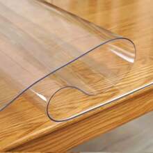 0.25" Thick Transparent Tablecloth, Washable PVC Table Mat, Rectangular Coffee/Dining Table Protector, Suitable For Living Room, Bedroom, Kitchen - White - View 4