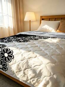 1 pieza Edredón suave & fresco - Ropa de cama ligera para todas las estaciones, patrón floral a cuadros moderno, 100% poliéster, lavable a máquina, adecuado para cama individual/doble, hotel, camping y decoración del hogar, ropa de cama de lujo de hotel | Diseño acolchado moderno | Tecnología en relieve, decoración para todas las estaciones, decoración de habitación - Multicolor - Ver 7