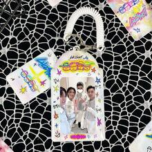 1pc Colorful Graffiti Photo Card Holder, Fun Rainbow Color Card Clip, K-Pop Album Attribute Card Holder, K-Pop Small Card Display, 3-Inch Photo Card Display, Idol Concert Support, IDOLME, PU Material, Suitable For 3-3.5 Inch Mini Photo Cards, Photo Cards, Idol Photo Cards, Trading Cards, Anime Game Card Collection, Keychain, Bag Pendant, Etc. - Card Cover - View 5