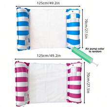 1pc Inflatable Mesh Pool Hammock - Striped Adult Leisure Chair, Suitable For Vacation, Party And Relaxation. Available In Pink, Yellow, White, Green And Blue. Outdoor Hammock, Essential For Beach And Swimming Pool, Great For Photography - Multicolor - View 18