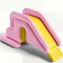 Macaron Pink Yellow Inflatable Slide, One-Touch Inflation, Portable And Easy To Store, Suitable For Pool And Backyard - Pink - View 3