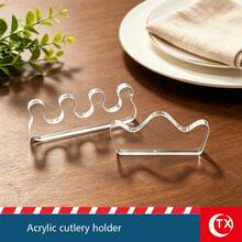 8mm Thick Transparent Acrylic Cutlery Holder, High Transparency Minimalist Design, Sturdy And Durable, Multi-Style Fork, Spoon And Knife Storage Rack, Suitable For Daily Dining, Ramadan And Eid Parties And Eid Table Decor. - Multicolor - View 5