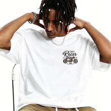 180g Pure Cotton CAFE RACER Vintage Motorcycle 1994 Born Free Born To Ride Welcome To The Club Men's T-Shirt Spring Summer Outdoor Casual Daily Gift F - White - View 2