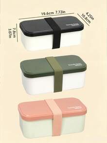 1pc-Detachable Bento Box, Sturdy And Durable, Can Be Used As Snack Box, Lunch Box, Divided Lunch Box, Suitable For Picnic, Cafeteria, Kitchen Storage And Organization, Kitchen Supplies - Detachable Bento Box, Suitable For Work, Travel, Study Supplies - Multicolor - View 10