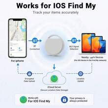 RSH Compatible With Airtags Smart Item Finder, Smart GPS Tracker, Can Be Used To Find My Items (Only Compatible With IOS, Not Android), Global Locator, Mini Positioning Tag, Short-Range Real-Time Positioning, Suitable For Luggage, Backpacks, Keychains, Etc., CR2032 Replaceable Battery, No Network Or App Required, Permanently Free - White - View 6