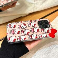 SANRIO 三麗鷗蝴蝶結凱蒂貓適用於 iPhone 17/16 Pro Max 手機殼，新款防摔可愛 Apple 15 14 13 女生風全包覆手工 DIY 水鑽蝴蝶結裝飾防震手機保護套 - 彩色 - 查看 3