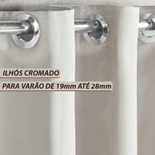 Cortina Sala Blecaute Tecido Grosso Com Voil 2,80M x 1,80M Envio Imediato - Bege - Visão 5