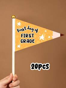 1/10/20 Customized Opening Ceremony Flags, School Photo Props, Flags For School Reunion, Decoration For School Party, School Reunion Gifts, Returning To School Items, Classroom Decorationsschool Essentialsschool Supply's - Multicolor - View 15