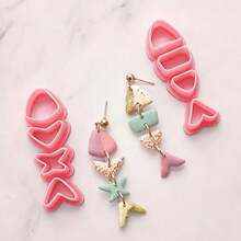 DIY Jewelry Making Fish Bone Polymer Clay Sculpting Tool Set - Fish Bone Carving Tools For Earrings, Brooches, Pendants, High Precision Polymer Clay Or Ceramic Mold - Pink - View 4