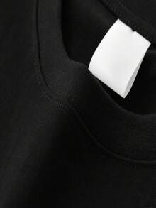 Camiseta de Algodón para Hombre con Diseño de Doble Cara de Gato, Algodón de Alta Calidad, Duradera, Casual y Elegante - Negro - Ver 3