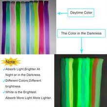 Glow In Dark Clip In Hair Extensions - 22inch Colorful Synthetic Rainbow Glow In The Dark Hair Accessories For Women, Halloween - Multicolor - View 7