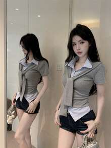 Women Tops - Grey - View 3