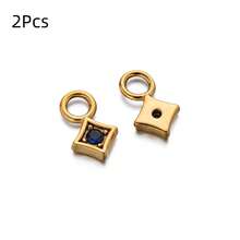 2Pcs Stainless Steel Pendants With Zirconia, Charms Pendant For Jewelry Making - Stainless Steel Pendant - View 10