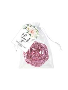 Brodark 6sets Bride Team Wedding Party Favor Mini Rose Shaped Pink Mirror, White Drawstring Bag And Thank You Card Set, Bridal Party Supplies, Suitable For Bridesmaids And Ladies Bachelorette Party, Spa Sleepover, Birthday Party, School Opening Gift, Daily Gathering, New Year Gift, Girlfriend, Mother's Day Creative Gift - Rose Mirror - View 6