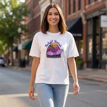 Twilight Nomad Womens Shirts, Relaxed Fit Womens Tops, Soft Touch Short Sleeve, Casual Indoor & Outdoor Basic - 黑與白 - 查看 8