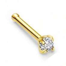 1/4件低過敏鼻環，18K鍍金I型鼻釘穿刺飾品，1.5mm/2mm/3mm立方氧化鋯鼻環，軟骨耳環，適合女性，度假風身體穿刺配件 - 鼻釘 - 查看 20