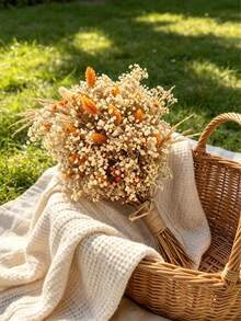 1pc Artificial Baby's Breath Bridal Bouquet, Finished Flower Arrangement, Home Decor Ornament, Halloween Christmas Thanksgiving Table Decoration, Wedding Decor Bouquet, Premium Groom And Bride Boutonniere, Florist Bouquet, Birthday Anniversary Party Favor Decor Bouquet Gift, Photography Prop - Multicolor - View 8