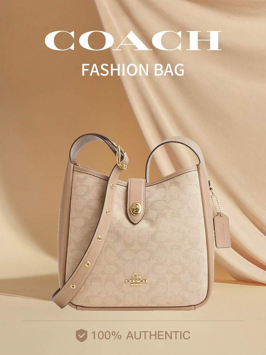 Coach Tas Selempang Konvertibel Hadley untuk Wanita, Tas Hobo Besar Kasual, Tas Tote Bergaya untuk Belanja dan Bepergian - Aprikot - View 1