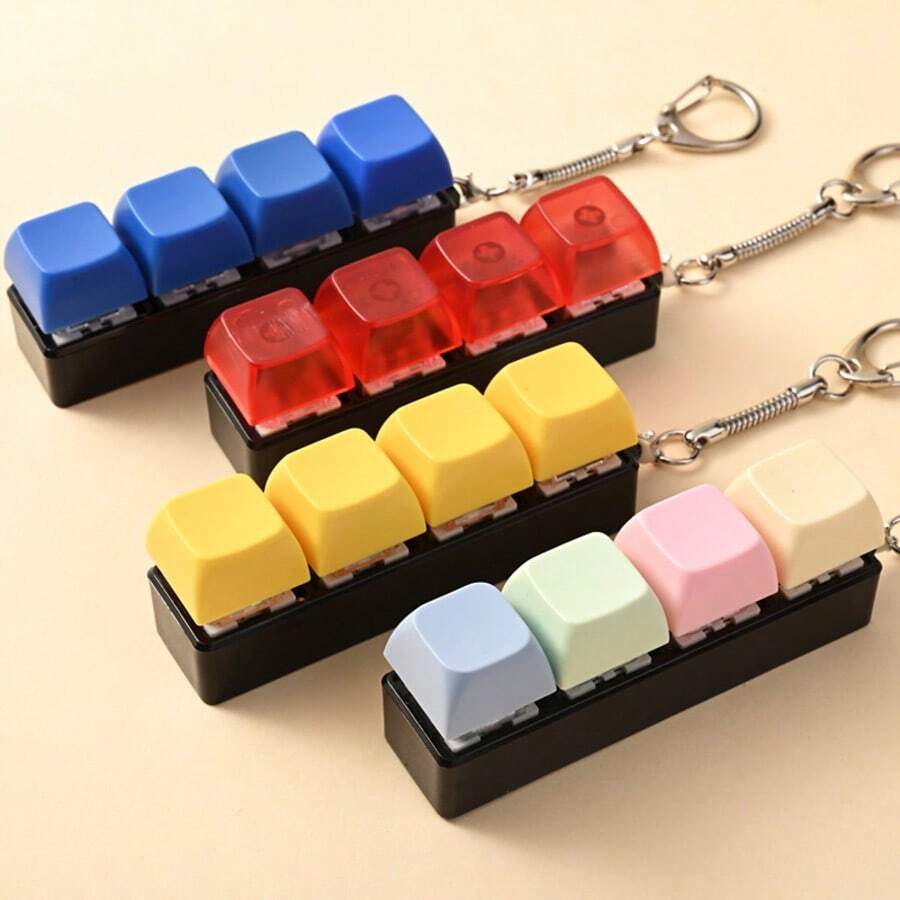1pc Stress-Relief Keyboard Keycap Charm - Multi-Color, Clasp Keychain For Mechanical Keyboards - Perfect Valentine's Gift & Fashion Accessory - Color - View 1