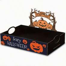 Wooden Fruit Storage Box, Candy Container And Open Modular Decorative Wooden Box Are Perfect Halloween Gifts For Friends And Family. - Black - View 3