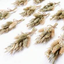 迷你人造花束 波希米亞風婚禮裝飾 男士胸花 桌上中心裝飾 蘆葦草 生日蛋糕裝飾 - HS999 - 查看 4