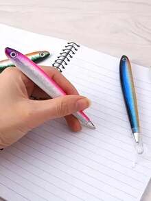 1pc Colorful Fish-Shaped Ballpoint Pen, Medium Tip, Plastic Body, Rectangular Body - Suitable For Teens And Adults - Perfect For School, Office And Entertainment - Unique Student Gift And Back To School Essential (Random Color) - A - View 6
