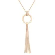 MOLOCH - Juego de collar de cadena larga con borla y colgante de círculo para mujer - como en la imagen - Ver 9