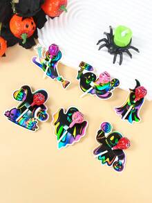 48 piezas Tarjetas de decoración de piruletas con tema de Halloween en negro, cartulina de piruletas con calabaza, fantasma y bruja de Halloween, soporte para caramelos, bolsas de embalaje de piruletas de Halloween, bolsas de regalo de Halloween, decoraciones de Halloween, bolsas de regalo de Halloween, bolsas de caramelos, cartón de piruletas, suministros de embalaje de regalos de Halloween, suministros para fiestas de Halloween, etiquetas de embalaje de recuerdos de fiestas de Halloween, tarjetas de embalaje de regalos, regalos de Halloween, recuerdos de fiestas - Bruja fantasma negra - Ver 7