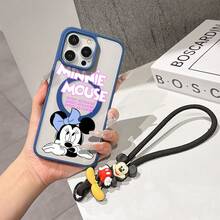This Disney Mickey Mouse Pattern Lanyard Phone Case Features A Strong Magnetic Closure And Full Coverage Of Acrylic And TPU Material. It's Shockproof, Lightweight, And Suitable For IPhone17/16/11/13/15/15 Plus/15 Pro/15 Pro Max/12/14 Pro Max/11 Pro Max/12 Pro/12 Pro Max/13. It's A Popular Birthday Gift, Business Gift, Durable, Stain-Resistant, And Fingerprint-Resistant New Phone Case For Men And Women. It Also Includes A Mickey Mouse Phone Case And Mickey Mouse Doll Bracelet. Compatible With SamsungGalaxy S20, S21, S22, S23, And S24 Series. It's The Perfect Gift For Friends And Family. This Stylish Phone Case Is Fun, Lightweight, And Durable. IPhone17 Pro Max Phone Case, Minnie Phone Case. - Pink - View 7