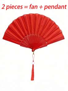 2pcs Minimalist Plastic Folding Hand Fan, Suitable As Accessory For Party, Banquet, Wedding And Other Occasions - Multicolor - View 2