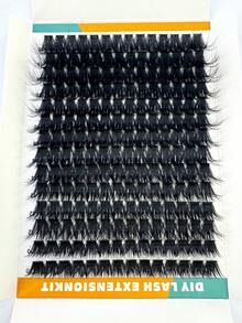 HBZGTLAD 196束 14排 120片 0.05/0.07mm 細熱熔水貂仿毛接睫毛 9-16mm 混長 3D 俄羅斯濃密捲度 D/DD 單根睫毛簇 黑色睫毛 紫色盒裝 - 黑色 - 查看 6