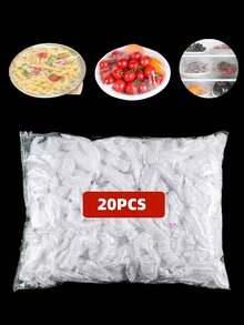 1/20/50/100/500入拋棄式食品保鮮膜蓋、蓮蓬頭蓋、多用途拋棄式收縮袋、拋棄式鞋套、加厚廚房保鮮膜、家用冰箱食物保鮮蓋、彈性伸縮蓋 - 無色 - 查看 12