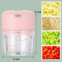 电动压蒜器，迷你便携式蒜蓉研磨器，100毫升/250毫升/100+250毫升食物处理器，USB充电式蒜蓉器，蔬菜搅拌机，剥蒜器，蒜蓉压碎器，蒜蓉切碎器，压蒜器，家用，厨房，露营，旅行必备，圣诞节，万圣节，国庆节及其他节日必备，厨房配件，收纳整理好帮手，家居用品 - 彩色 - 查看 17