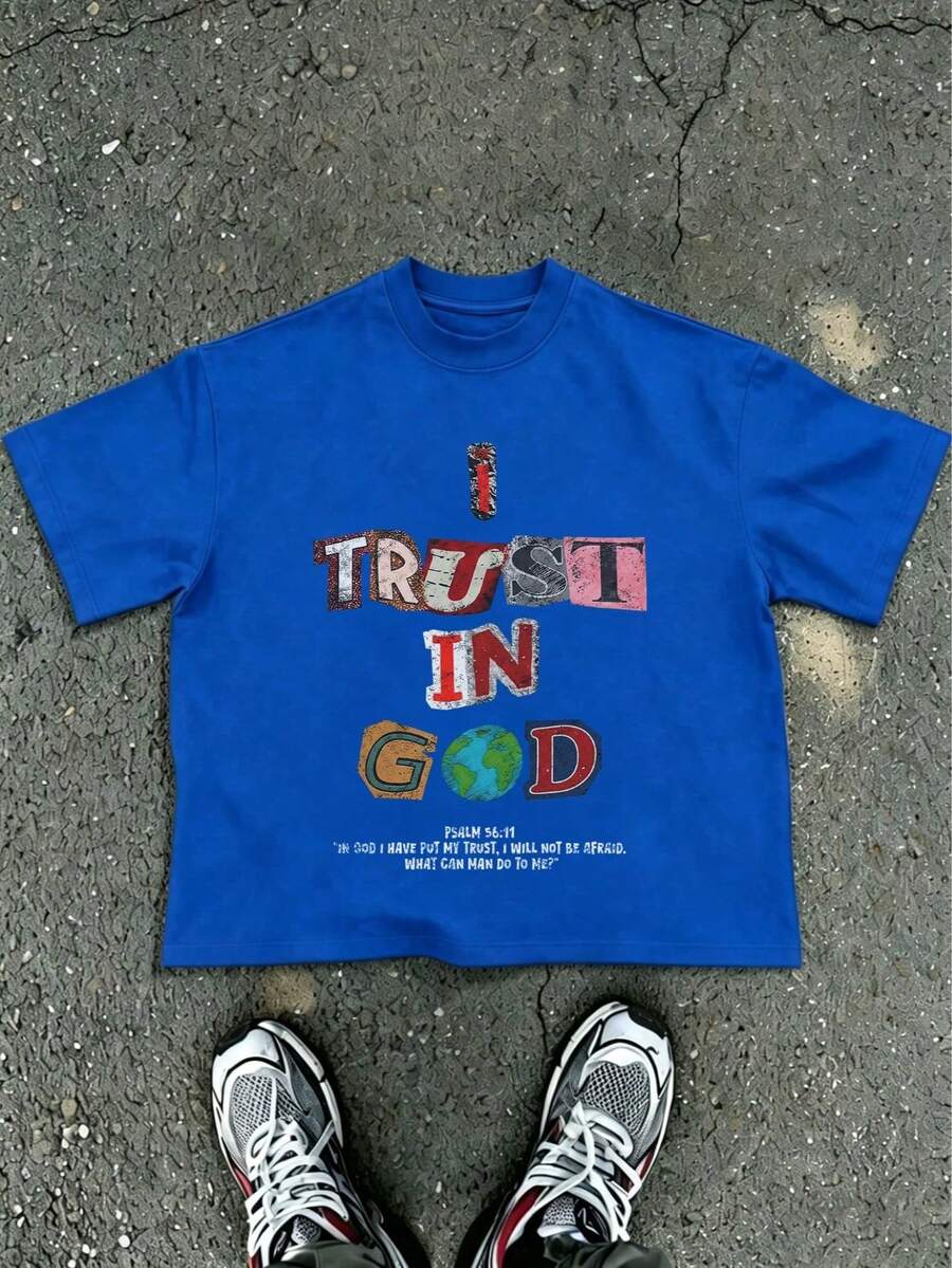 Cotton Clothing For Teen Boys, Y2K Inspired Letter Print T-Shirt - Casual Round Neck, Short Sleeve, Machine Washable - Perfect For Spring/Summer/Fall, Fashion, Streetwear, Unisex - 羅亞.布埃 - 查看 1