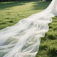 1pc White Encrypted Soft Mesh Tulle Fabric Tulle Decoration DIT Fabric - White - View 7