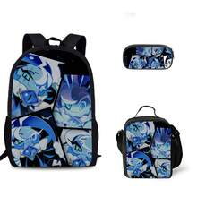 Juego de tres piezas de mochila escolar con diseño de galletas Shadow Milk Cookie, mochila infantil, bolsa para comida y estuche para lápices. LQCK - 1 - View 1