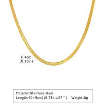1pc Minimalist Fashion Flat Snake Chain Stainless Steel Blade Chain Necklace For Men, Jewelry, Accessories, Summer, Layered Gothic Style, Vintage - Gold - View 14