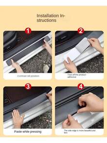 Universal Car Door Sill Anti-Scratch Strip, Car Door Sill Protector, Welcome Pedal Protector, Trunk Protector, Made Of Soft PU Leather, Protective Accessory. - Car Door Sill Leather Protective Film - View 10