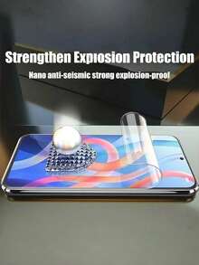 4片超高清水凝膜 防爆耐刮 適用於 Galaxy S26 / 適用於 14 13 15T 14T Poco C75 C85 C81 X6 M6 X7 M8 Pro / Note 15 自動修復刮痕 保護膜 軟膜 支援指紋辨識 [非玻璃] [國際版，非本地版] - 無色 - 查看 8