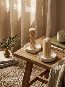 1pc/1set Glass Table Tray, Round Glass Candle Holder. The Tray Is Suitable For Dinner, Wedding And Party Table Decoration, They Can Also Be Used As Wedding And Valentine's Day Table Coasters, Home Decor For The Room. (Candles Not Included) - Multicolor - View 8
