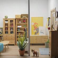 1件迷你家具 書架 抽屜櫃 落地櫃 多層收納櫃 娃娃屋迷你家具模型 1:10比例 迷你場景家具模型裝飾 - 3種實木櫃子 - 查看 11