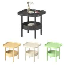 1pc Classic Fashion Storage Table, Double-Layer Design, Suitable For Bedside, Living Room Coffee Table, Office Storage Rack Or Creative Cream-Colored Modern Minimalist Side Table - Curved Anti-Collision Edge, Suitable For Kitchen, Bathroom, Bedroom Bedside Table Side Table - Multicolor - View 8