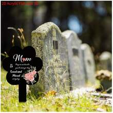 Outdoor Durable Acrylic Garden Memorial Stake, 2D Flat Aesthetic Rose Pattern, Mother's Exclusive Tribute Style, High-Quality Waterproof Acrylic Material Resistant To Sun And Rain, Can Be Used As Tombstone Marker, Placed In Cemetery Or Private Garden, Commemorate Deceased Mother, Carry Deep Affection And Inner Reflection. - A - View 3