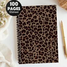 1pc Cute Leopard Print & Zebra Spiral Notebook - Journal With Bow-Accent Cover, For School, Office, Travel, Diary, Planner - Compact Writing Notebook For - Animal Pattern Diary Gift - F - View 4