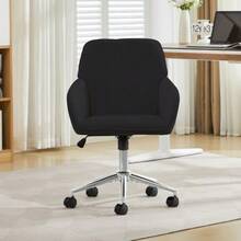 Height-Adjustable Swivel Office Chair For Home And Bedroom, Ergonomic Swivel Chair With Backrest, Suitable For Long Periods Of Sitting. Black - 黑色 - 查看 5
