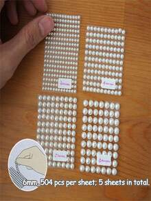 3Mm 4Mm 5Mm 6Mm Acrylic Imitation Pearls Sticker | Crystal Self Adhesive Rhinestone Stickers For Grand Event Party Decoration - A - View 11